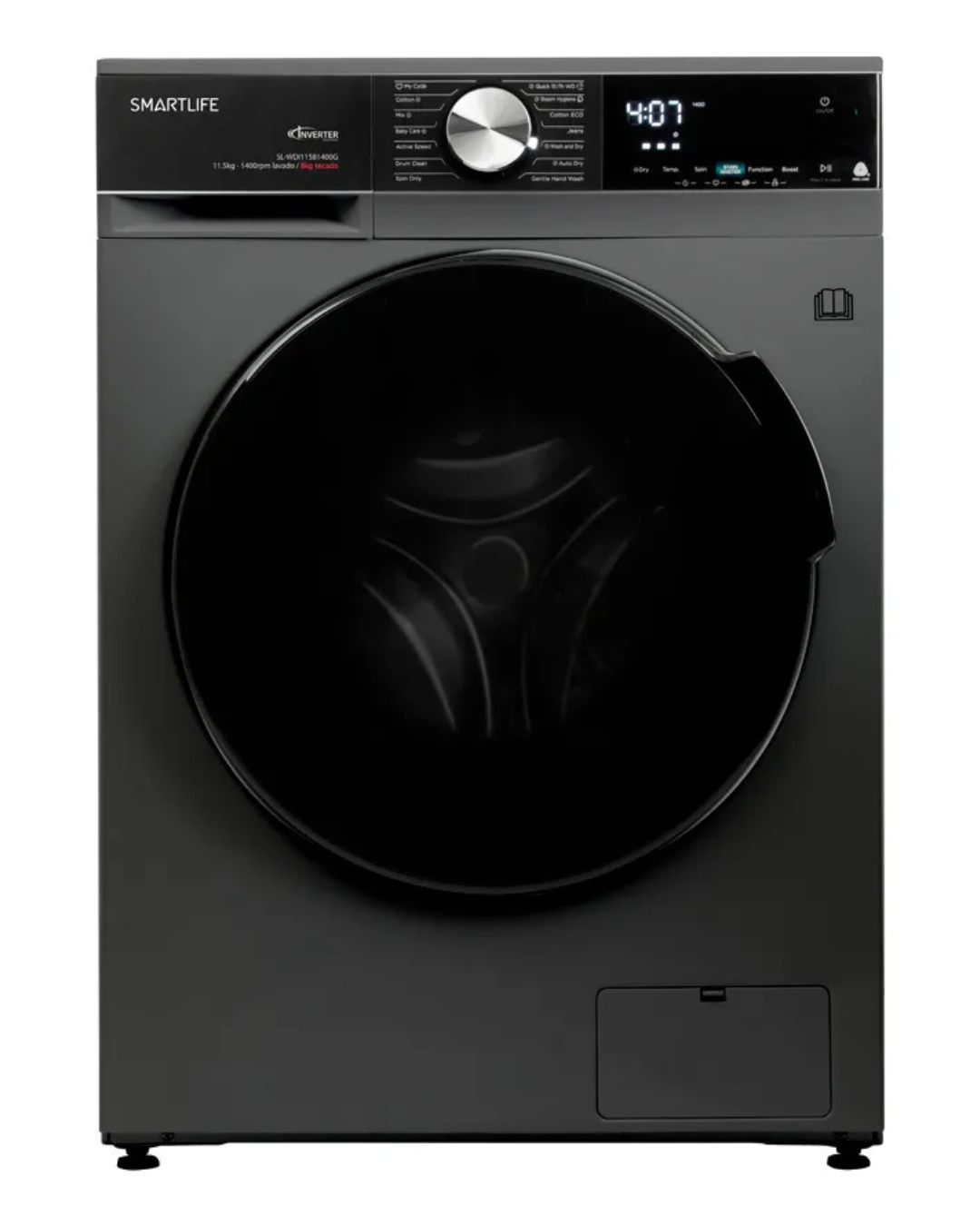 Lavasecarropas Smartlife Sl-wdi11581400g Inverter 11.5kg Color Gris OUTLET