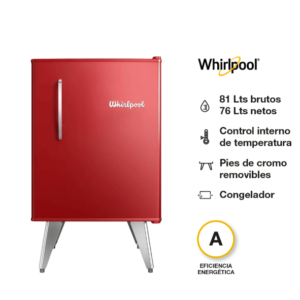 SUPER EXCLUSIVO!! HELADERA WHIRLPOOL RETRO ROJA 76LTS PRIMERA