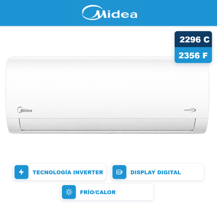AIRE ACONDICIONADO MIDEA 2700 INVERTER MSNIC-09H-GN81F - PRIMERA