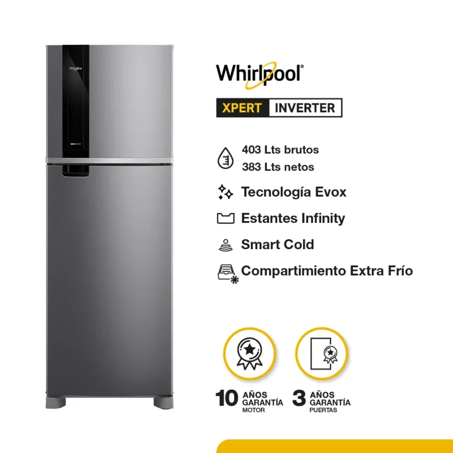 HELADERA WHIRLPOOL 403LTS NO FROST WRM46MK OUTLET PREMIUM