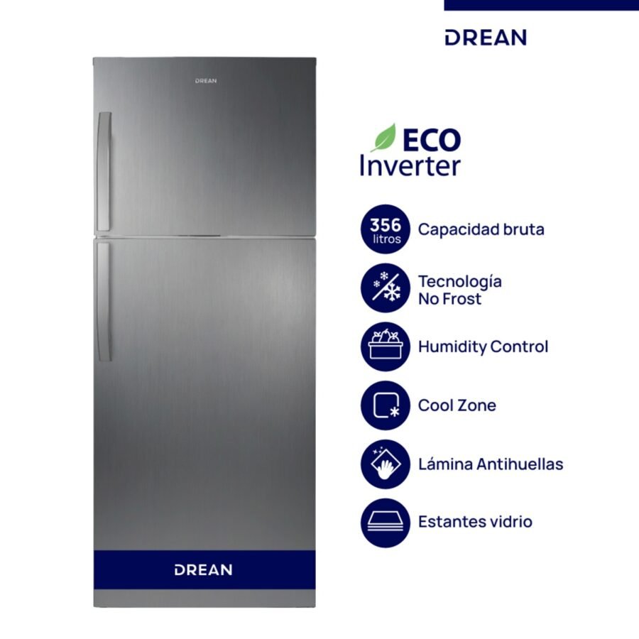 Heladera No Frost Inverter 356 L Inox Drean PRIMERA
