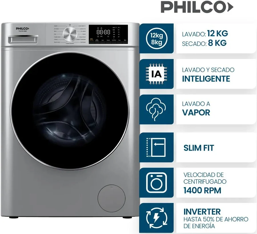 LAVASECARROPAS 12+8KG ACERO PRIMERA