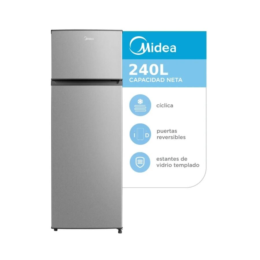 Heladera MIDEA Cíclica Top Mount 240L Silver - MDRT333FGE50A