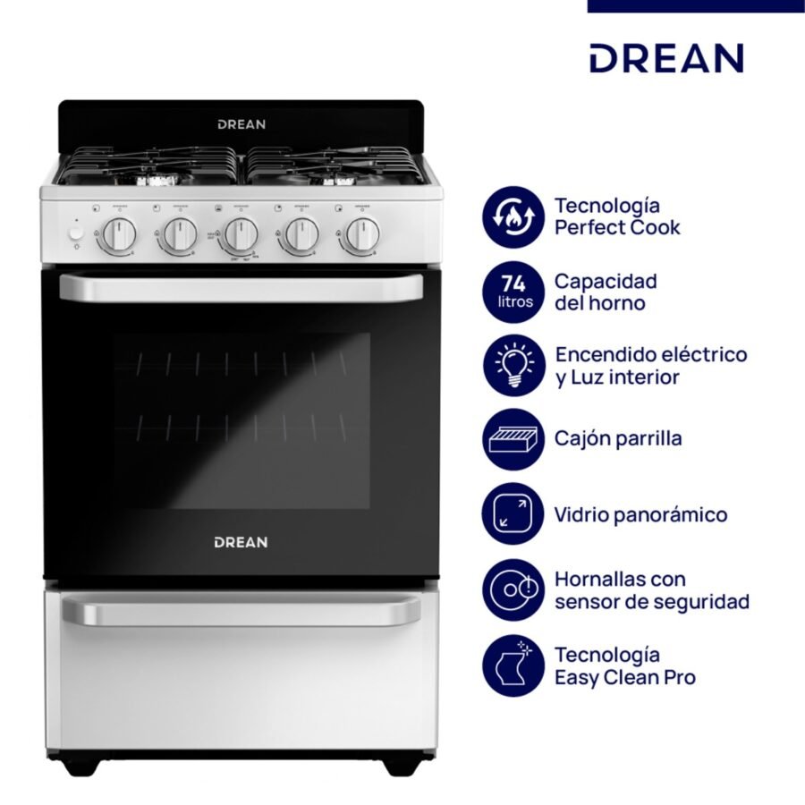 Cocina DREAN Multigas 56 cm Blanca con Encendido Eléctrico Drean - CD5603AB0